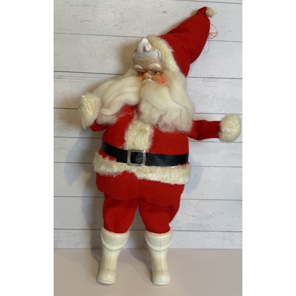 Vintage Japan Santa Claus Doll 13" Rubber Face Christmas Decoration MCM